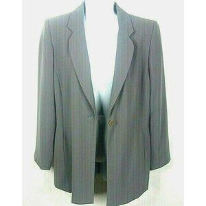Harve Bernard Gray Blazer Jacket Sz 10P Petite Mid Length Career Event